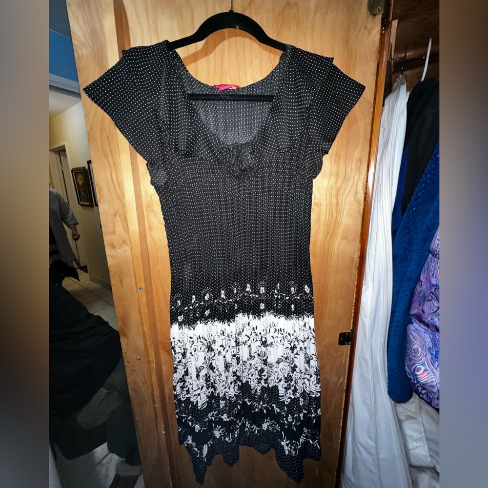 Black and white see through dress